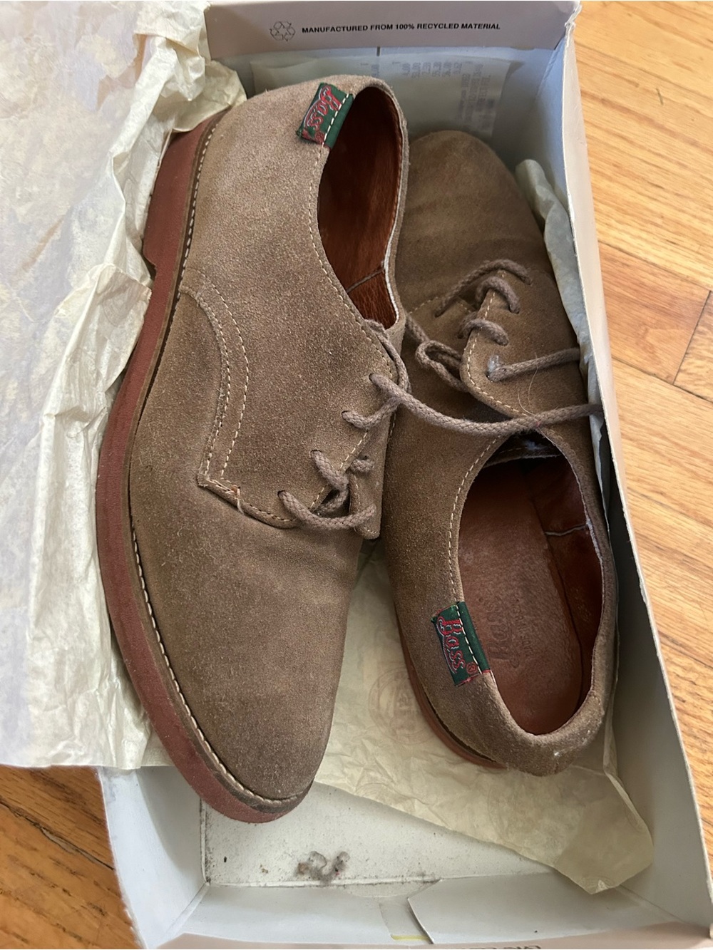 G.H. Bass & Co. Brown Suede Women's Lace-Up Flats